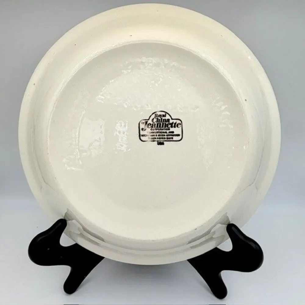 Vintage Strawberry Pie Recipe Plate Dish Baker Royal China Jeannette Ceramic USA